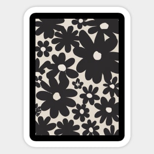 Black Flowers Pattern Sticker